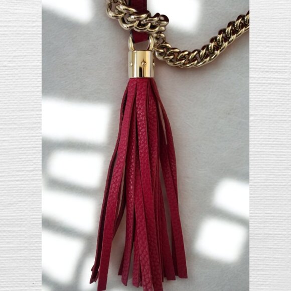 Pebbled Calfskin Medium Soho Chain Shoulder Bag Red - Picture 11 of 11